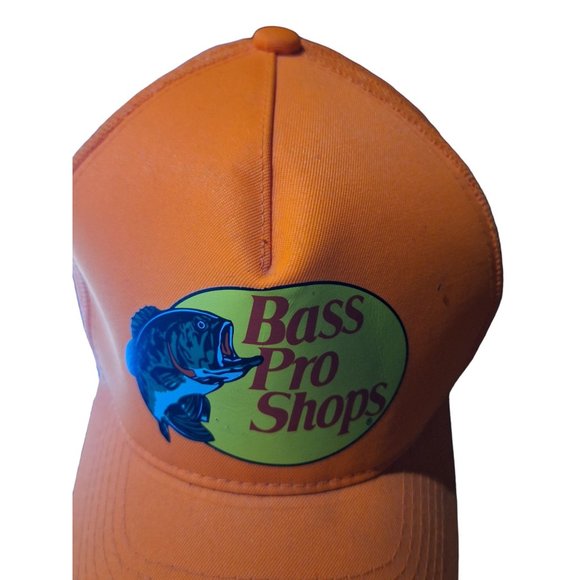 Bass Pro Shop Unisex Hat Cap Snap Back Adjustable Mesh Back Orange Gone Fishing - Picture 2 of 9